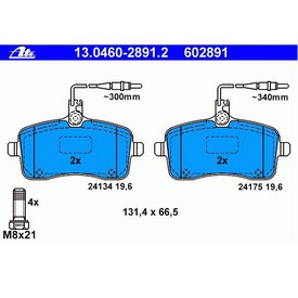 Set placute frana fata ATE 13.0460-2891.2