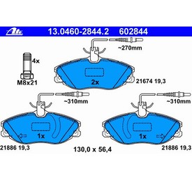 Set placute frana fata ATE 13.0460-2844.2