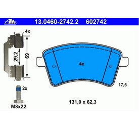 Set placute frana fata ATE 13.0460-2742.2