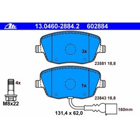 Set placute frana fata ATE 13.0460-2884.2