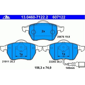 Set placute frana fata ATE 13.0460-7122.2
