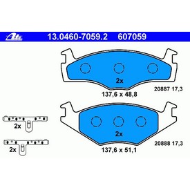 Set placute frana fata ATE 13.0460-7059.2