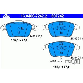 Set placute frana fata ATE 13.0460-7242.2