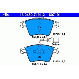 Set placute frana fata ATE 13.0460-7191.2