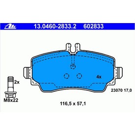 Set placute frana fata ATE 13.0460-2833.2