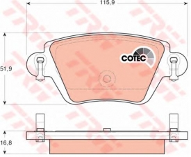 Set placute frana spate TRW