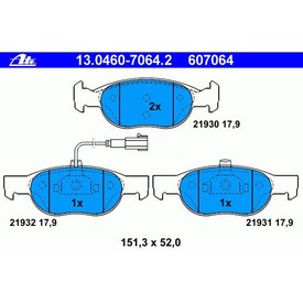 Set placute frana fata ATE 13.0460-7064.2