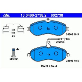 Set placute frana fata ATE 13.0460-2738.2