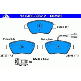 Set placute frana fata ATE 13.0460-3982.2