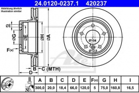 Set 2 discuri frana spate ATE 24.0120-0237.1