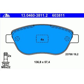 Set placute frana fata ATE 13.0460-3811.2