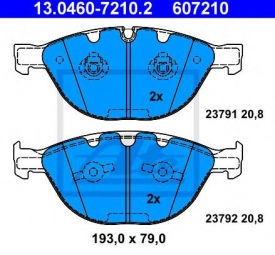 Set placute frana fata ATE 13.0460-7210.2