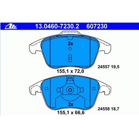 Set placute frana fata ATE 13.0460-7230.2