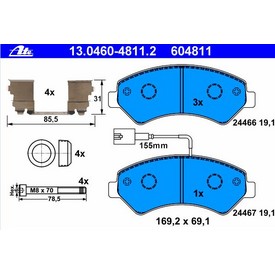 Set placute frana fata ATE 13.0460-4811.2