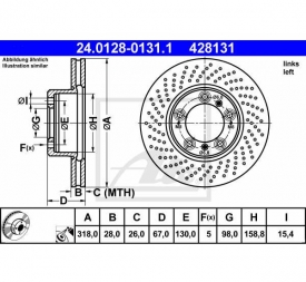 Disc frana fata stanga ATE 24.0128-0131.1