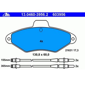 Set placute frana fata ATE 13.0460-3956.2