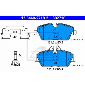 Set placute frana fata ATE 13.0460-2710.2