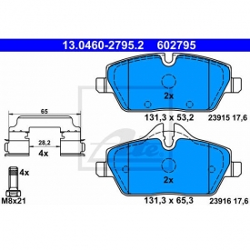 Set placute frana fata ATE 13.0460-2795.2