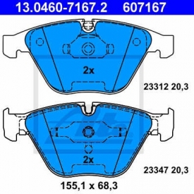 Set placute frana fata ATE 13.0460-7167.2