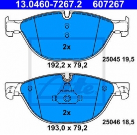 Set placute frana fata ATE 13.0460-7267.2