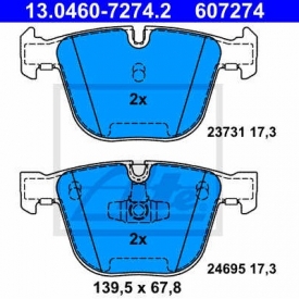 Set placute frana spate ATE 13.0460-7274.2