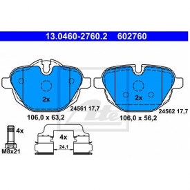 Set placute frana spate ATE 13.0460-2760.2