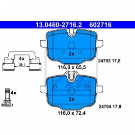 Set placute frana spate ATE 13.0460-2716.2