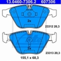 Set placute frana fata ATE 13.0460-7306.2