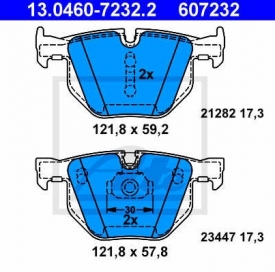 Set placute frana spate ATE 13.0460-7232.2