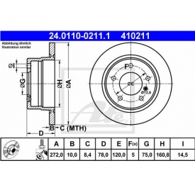 Set 2 discuri frana spate ATE 24.0110-0211.1