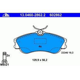 Set placute frana fata ATE 13.0460-2862.2