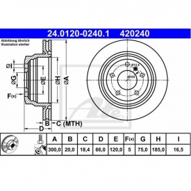 Set 2 discuri frana spate ATE 24.0120-0240.1