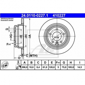 Set 2 discuri frana spate ATE 24.0110-0227.1