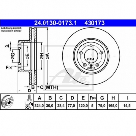 Set 2 discuri frana fata ATE 24.0130-0173.1