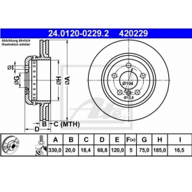 Set 2 discuri frana spate ATE 24.0120-0229.2