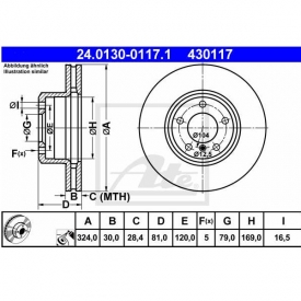 Set 2 discuri frana fata ATE 24.0130-0117.1