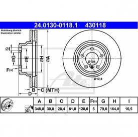 Set 2 discuri frana fata ATE 24.0130-0118.1