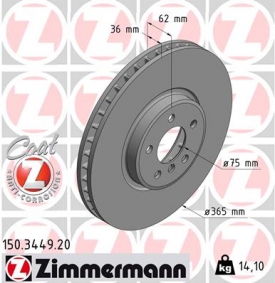 Set discuri frana fata Zimmermann 150.3449.20