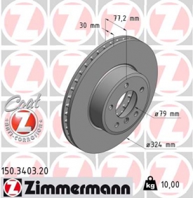 Set discuri frana fata Zimmermann 150.3403.20