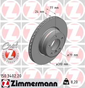 Set discuri frana fata Zimmermann 150.3402.20