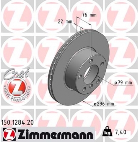 Set discuri frana fata Zimmermann 150.1284.20