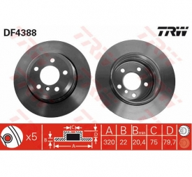 Set discuri frana spate TRW DF4388