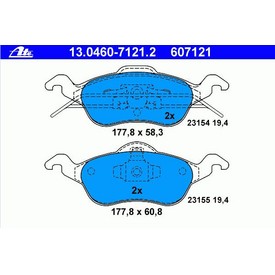 Set placute frana fata ATE 13.0460-7121.2