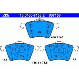 Set placute frana fata ATE 13.0460-7156.2