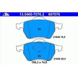 Set placute frana fata ATE 13.0460-7076.2