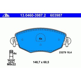 Set placute frana fata ATE 13.0460-3987.2