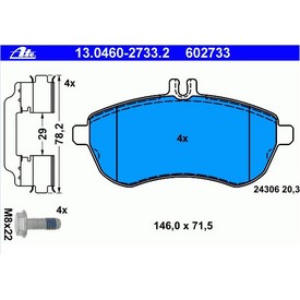 Set placute frana fata ATE 13.0460-2734.2