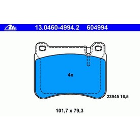 Set placute frana fata ATE 13.0460-4994.2