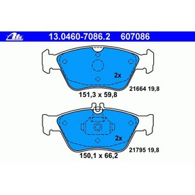 Set placute frana fata ATE 13.0460-7086.2